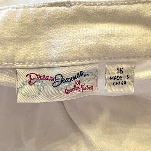 Dream Jeannes by Quacker Factory Five Pocket Wide Leg White Jeans Sz 16 Regular - Picture 6 of 7
